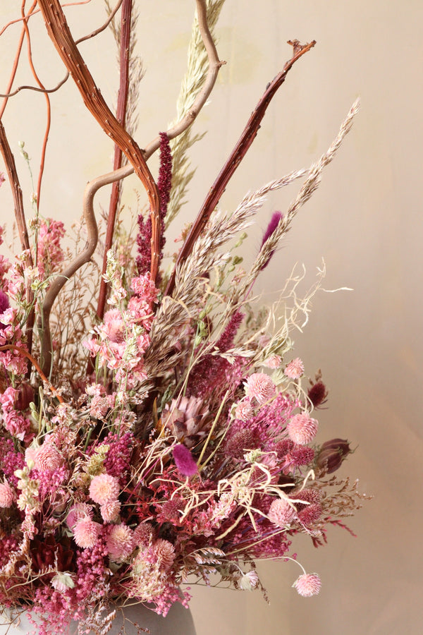 Modern Wine & Pink Tones - Design by Nature Flowers - Dried Flowers