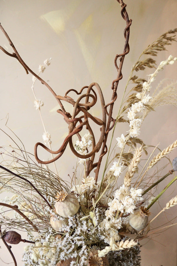 Dried Flower Sculpture ~ White - Design by Nature Flowers -