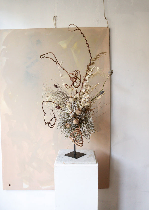 Dried Flower Sculpture ~ White - Design by Nature Flowers -