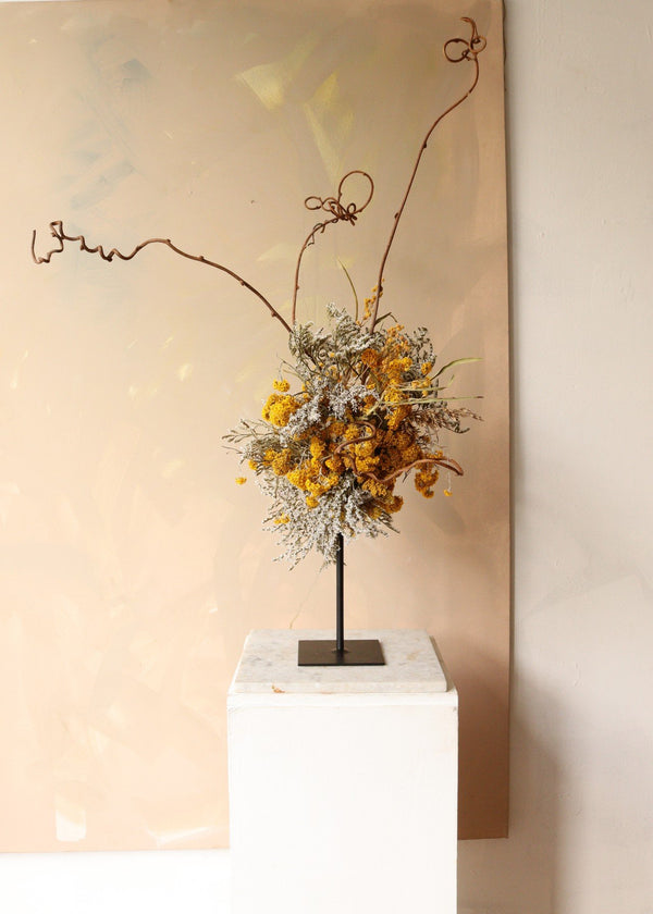 Dried Flower Sculpture ~ Yellow - Design by Nature Flowers -