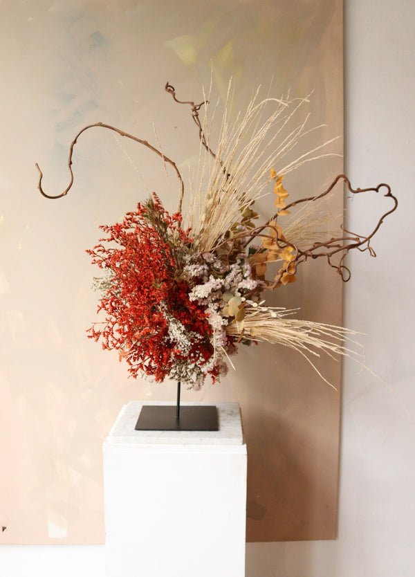 Dried Flower Sculpture - Orange - Design by Nature Flowers -