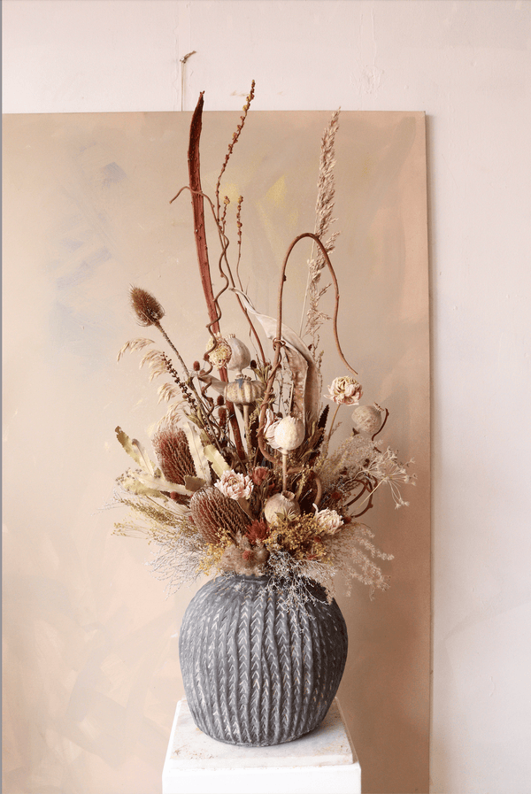 A tonal vase ~ Dried Flowers - Design by Nature Flowers -