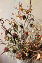LUXURY DRIED FLOWER ARRANGEMENT - NATURAL WILD WITH BEIGE VASE