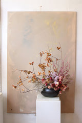 MODERN DRIED FLOWER ARRANGEMENT WITH Blush and Purple DRIED FLOWERS