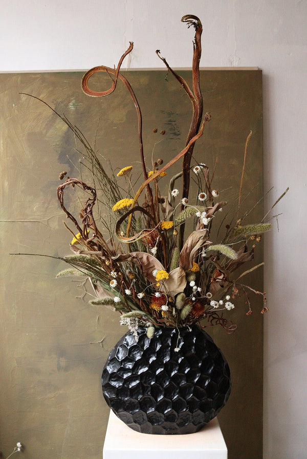 Luxury Dried Flower Arrangement - Slim vase - yellow and orange tones - Design by Nature Flowers - Dried Flowers