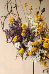 Dried Flower Sculpture ~ Purple & Yellow - Design by Nature Flowers -