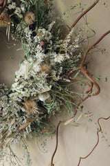 WHITE DRIED FLOWER WREATH ~ HANDMADE - Design by Nature Flowers - 