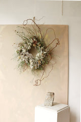 WHITE DRIED FLOWER WREATH ~ HANDMADE - Design by Nature Flowers - 