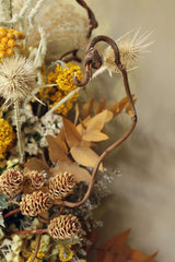 GOLDEN DRIED FLOWER WREATH ~ HANDMADE - Design by Nature Flowers - 