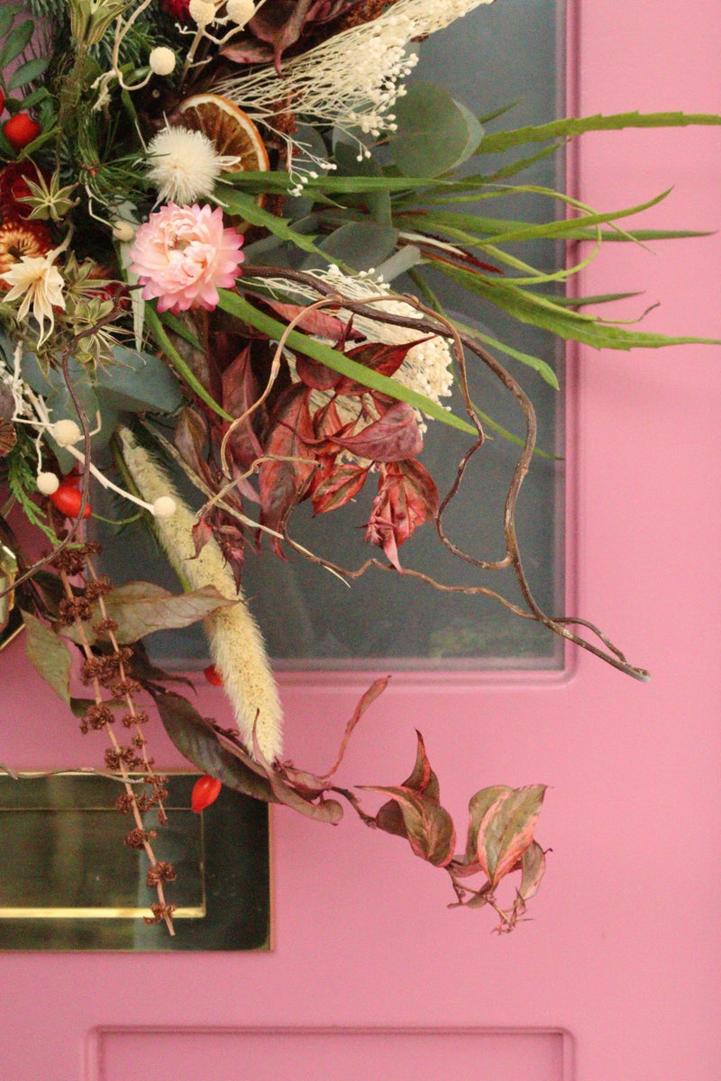 Luxury Christmas Wreath Making Workshop - Design by Nature Flowers - Dried Flowers