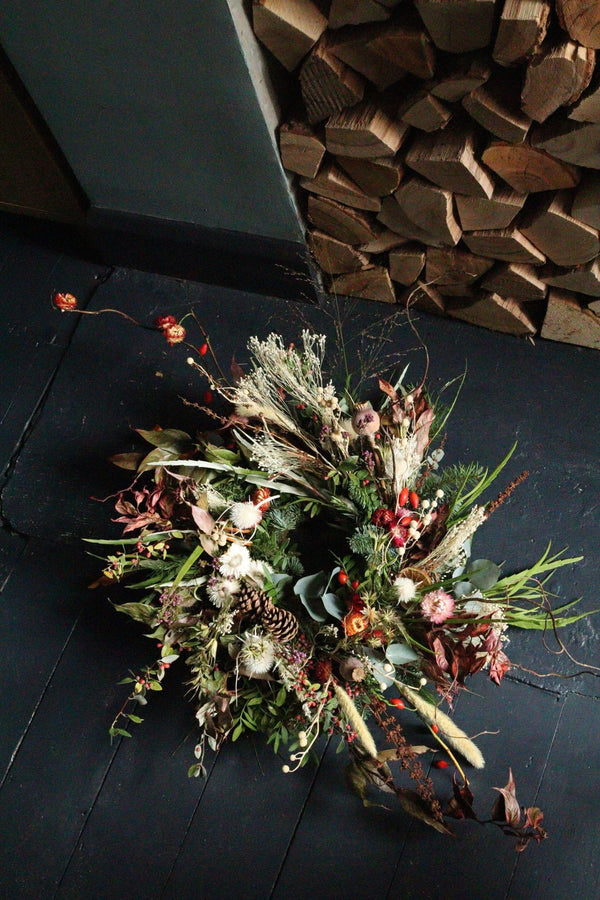 Luxury Christmas Wreath Making Workshop - Design by Nature Flowers - Dried Flowers